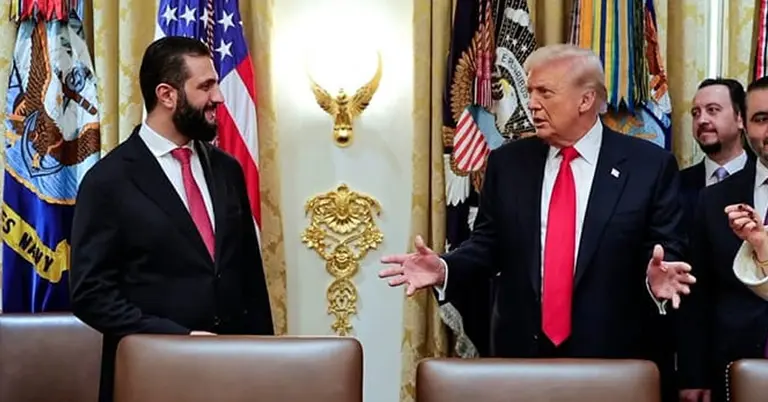 ডোনাল্ড ট্রাম্প ও আহমেদ আল শারা